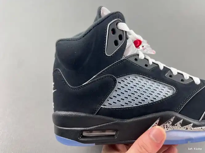 1st Kicks Shoes Jordan Air HF3975-001 5 Reimagined Metallic Black 0607